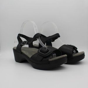 Dansko Black Adjustable Sandal (Size 40 EU)